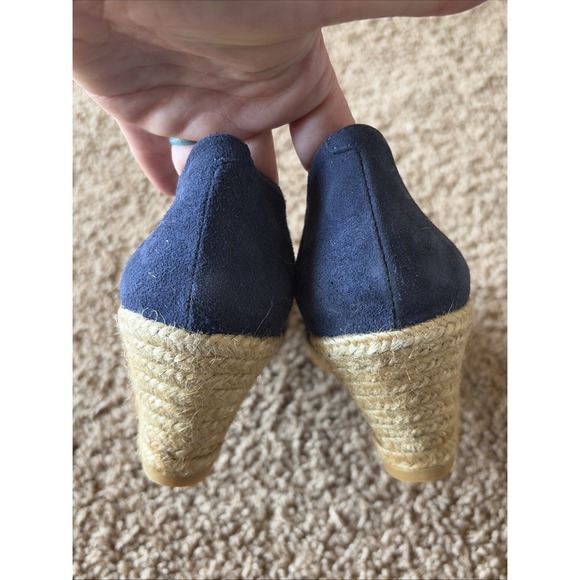 Eric Michael Navy Blue Suede Leather TEVA Wedge Almond‎ Toe Shoes Spain 38 7.5-8 - Picture 13 of 16
